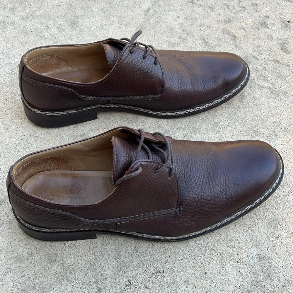 John Varatos Brown Leather Casual/Dressy Oxford Shoe Men's Size 12